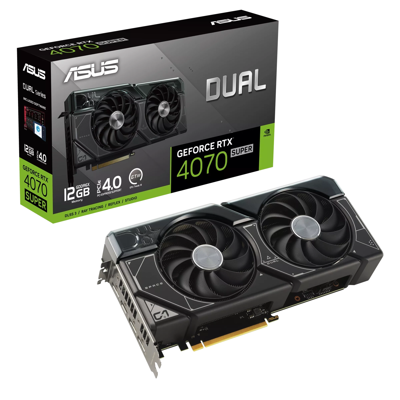 Покупайте ASUS Dual GeForce RTX 4070 SUPER White OC Edition на Artline.ua -  Превосходство каждой детали