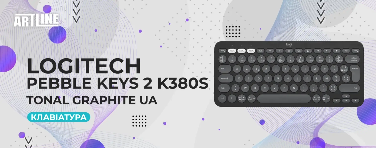 Клавіатура Logitech Pebble Keys 2 K380s Tonal Graphite UA (920-011851)