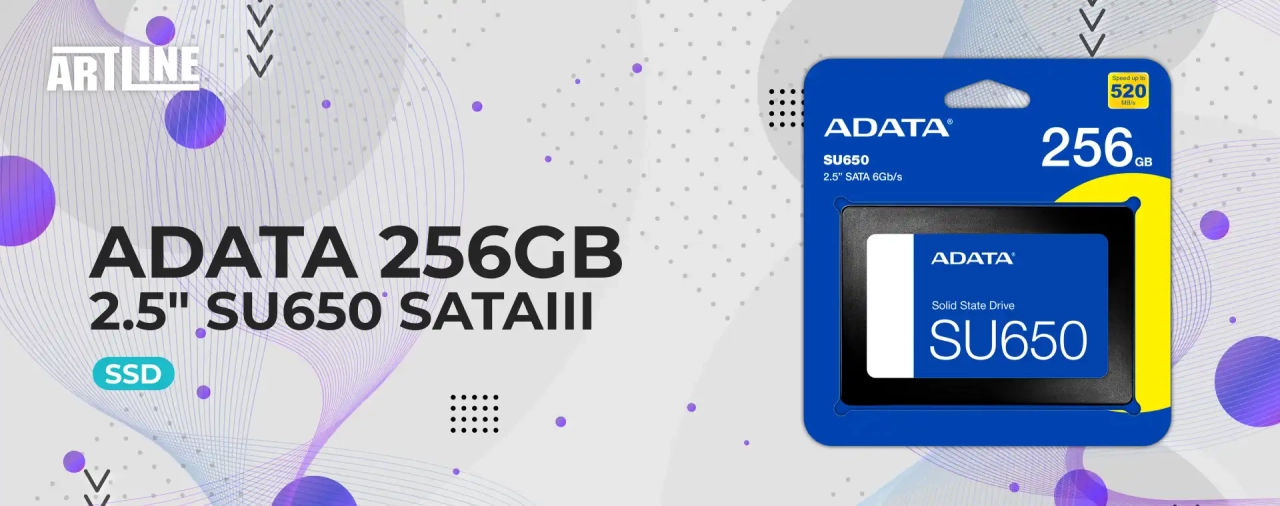 SSD ADATA 256GB 2.5" SU650 SATAIII 3D TLC (ASU650SS-256GT-R)