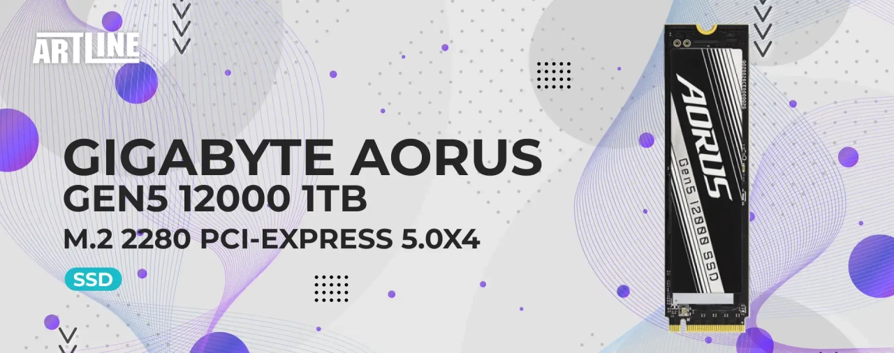 SSD диск GIGABYTE AORUS Gen5 12000 1TB M.2 2280 PCI-Express 5.0x4, NVMe 2.0 (AG512K1TB)