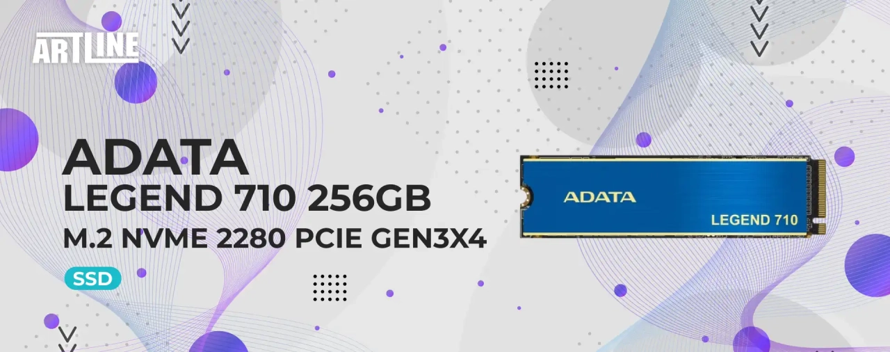 SSD диск ADATA LEGEND 710 256GB M.2 NVMe 2280 PCIe Gen3x4 3D NAND (ALEG-710-256GCS)