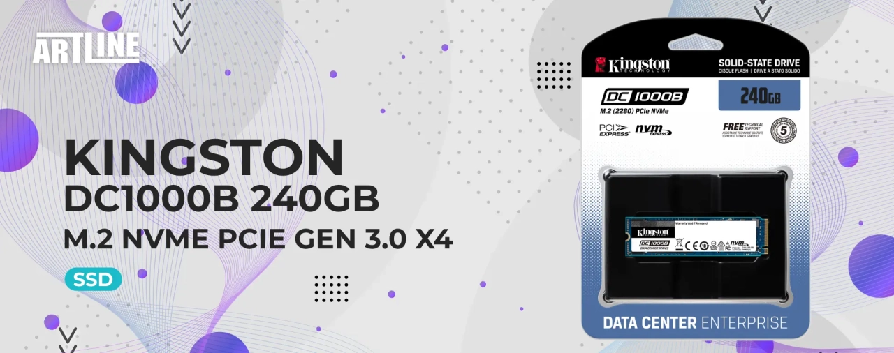 SSD диск Kingston DC1000B 240GB M.2 NVME PCIe Gen 3.0 x4 (SEDC1000BM8/240G)