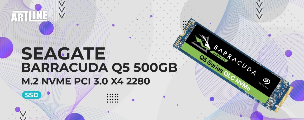 SSD диск Seagate BarraCuda Q5 500GB M.2 NVme PCI Express 3.0 x4 2280 (ZP500CV3A001)