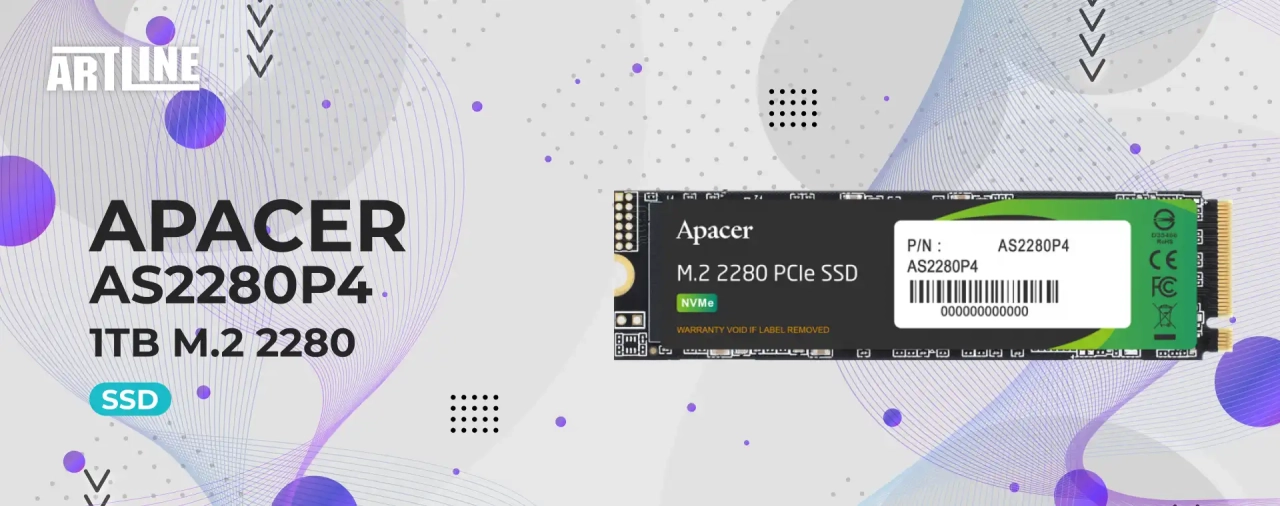 SSD диск Apacer AS2280P4 1TB M.2 2280 (AP1TBAS2280P4-1)