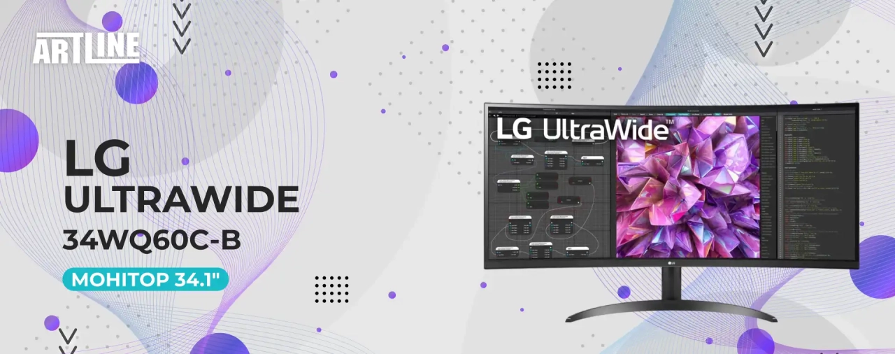 Монітор 34.1" LG UltraWide 34WQ60C-B