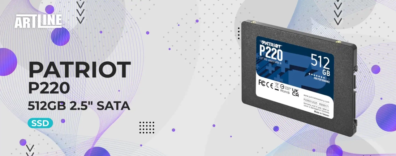 SSD диск Patriot P220 512GB 2.5" SATA (P220S512G25)