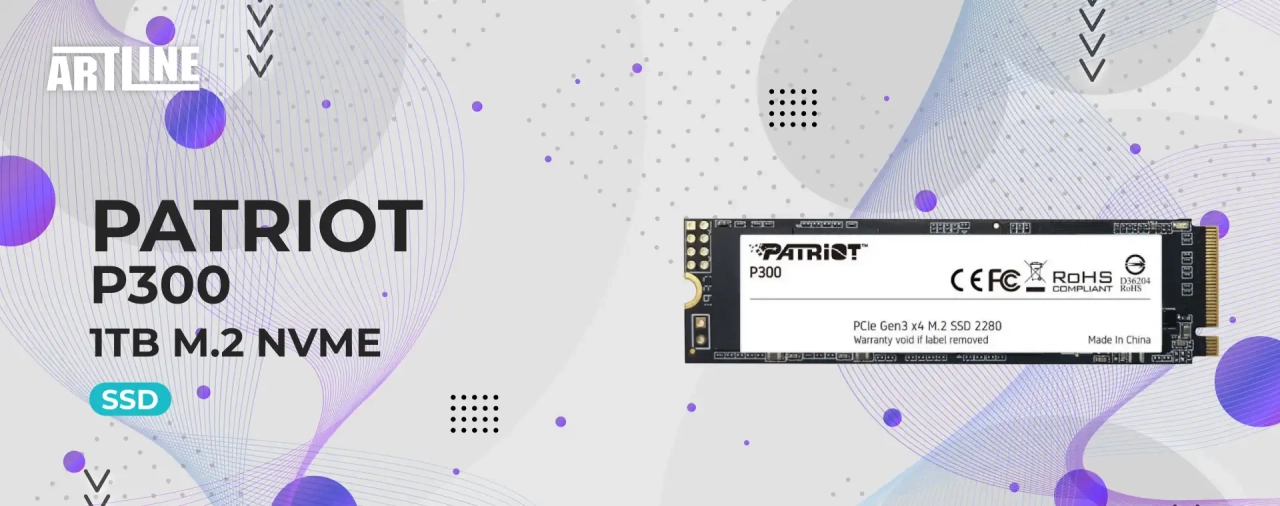 SSD PATRIOT P300 1TB M.2 NVMe (P300P1TBM28)