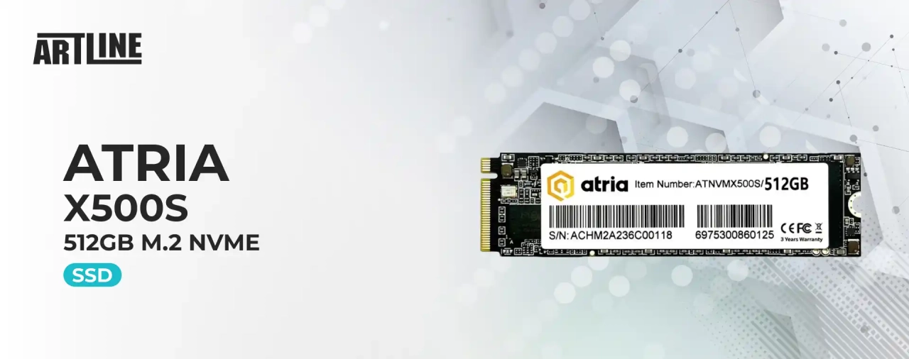 SSD диск ATRIA X500S 512GB M.2 NVMe (ATNVMX500S/512)