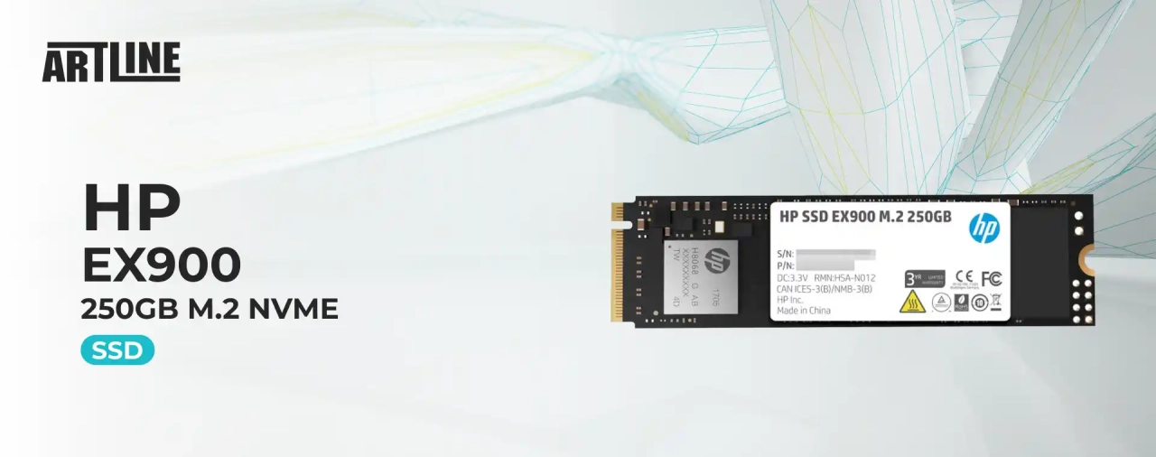 SSD диск HP EX900 250GB M.2 NVMe PCIe 3.0 x4 (2YY43AA)