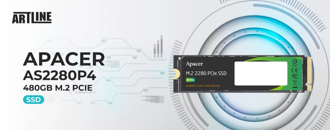 SSD диск Apacer AS2280P4 480GB M.2 PCIe 3.0 x4 3D TLC (AP480GAS2280P4-1)