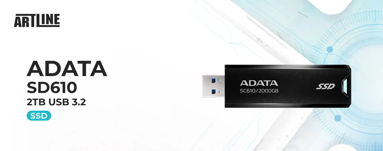 SSD диск ADATA SD610 2TB USB 3.2 (SC610-2000G-CBK/RD)