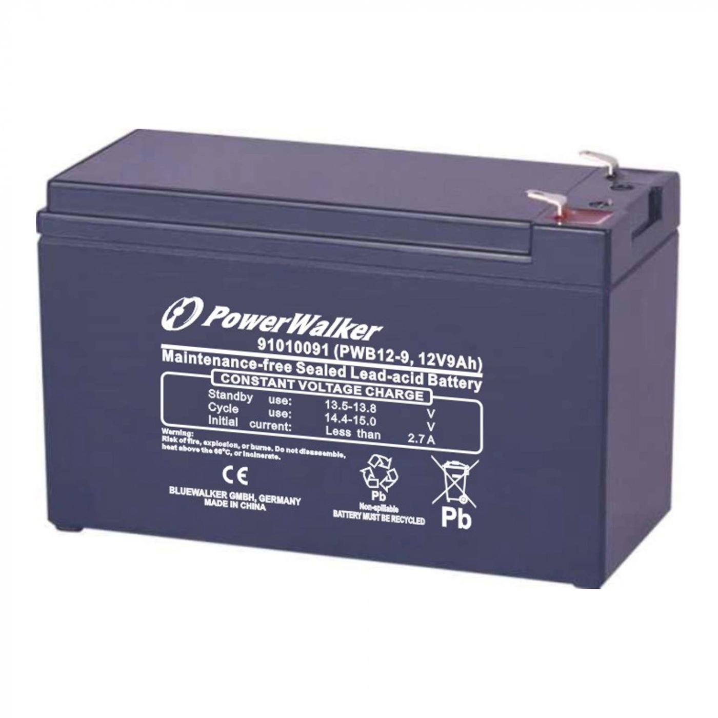 Купить Аккумуляторная батарея PowerWalker PWB12-9 12V 9Ah - фото 1