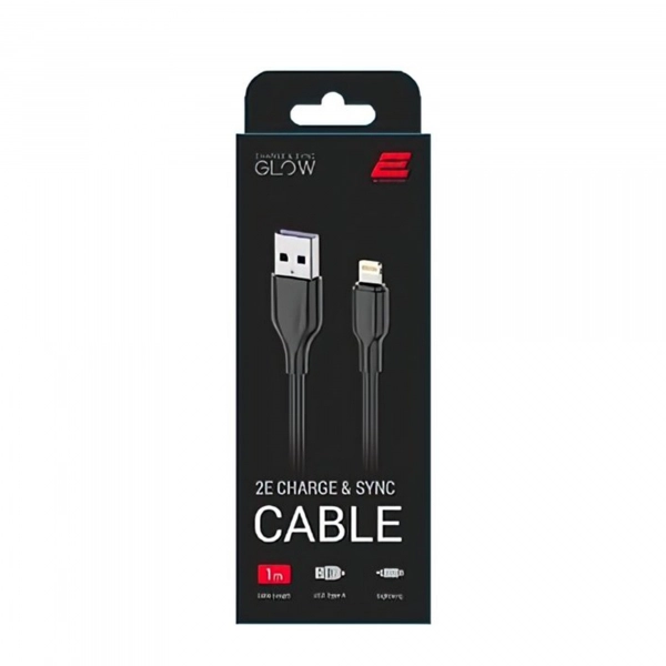Купити Дата кабель USB 2.0 AM to Lightning 1.0m Glow black 2E (2E-CCAL-BL) - фото 2