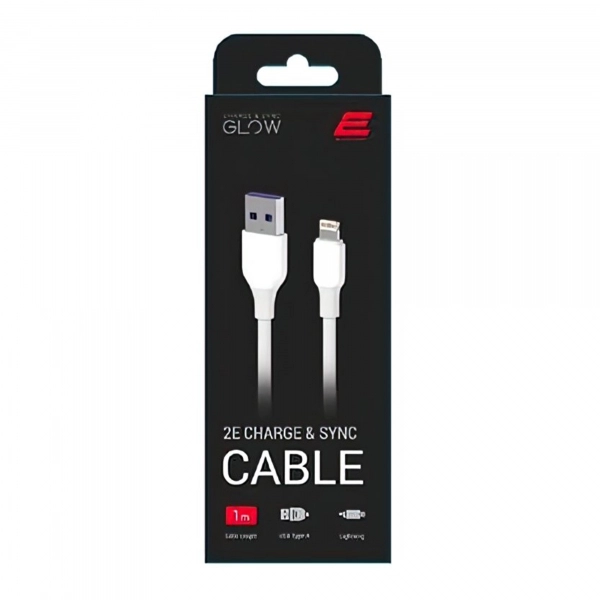 Купити Дата кабель USB 2.0 AM to Lightning 1.0m Glow white 2E (2E-CCAL-WH) - фото 2