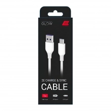 Купити Дата кабель USB 2.0 AM to Type-C 1.0m Glow white 2E (2E-CCAC-WH) - фото 2