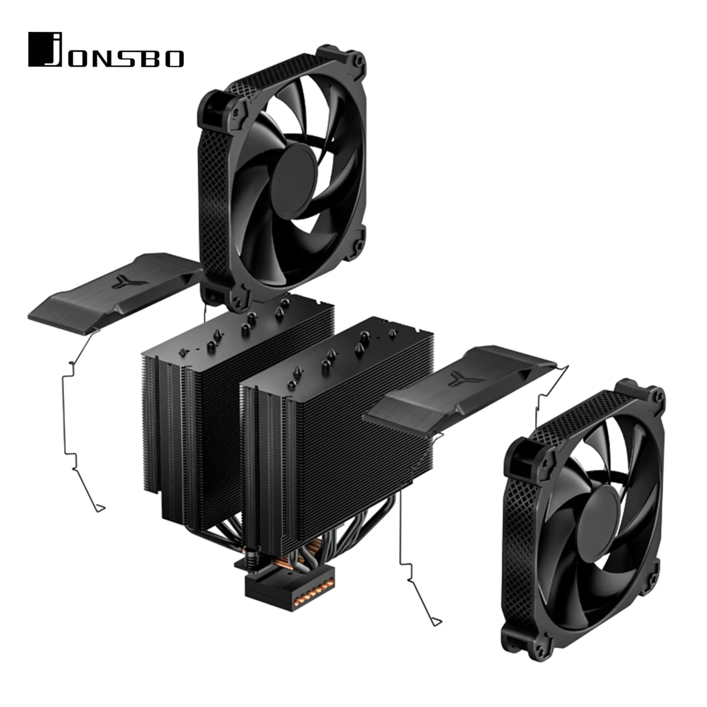 Купити Процесорний кулер JONSBO HX7280 Black (140mm/4pin/LGA1200/115X/1700/2011/AM4/AM5/4PIN PWM) - фото 12
