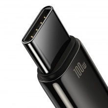 Купить Кабель Baseus Tungsten Gold Fast Charging Data Cable USB to Type-C 100W 1m Black - фото 3