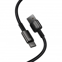 Купить Кабель Baseus Tungsten Gold Fast Charging Data Cable USB to Type-C 100W 1m Black - фото 5