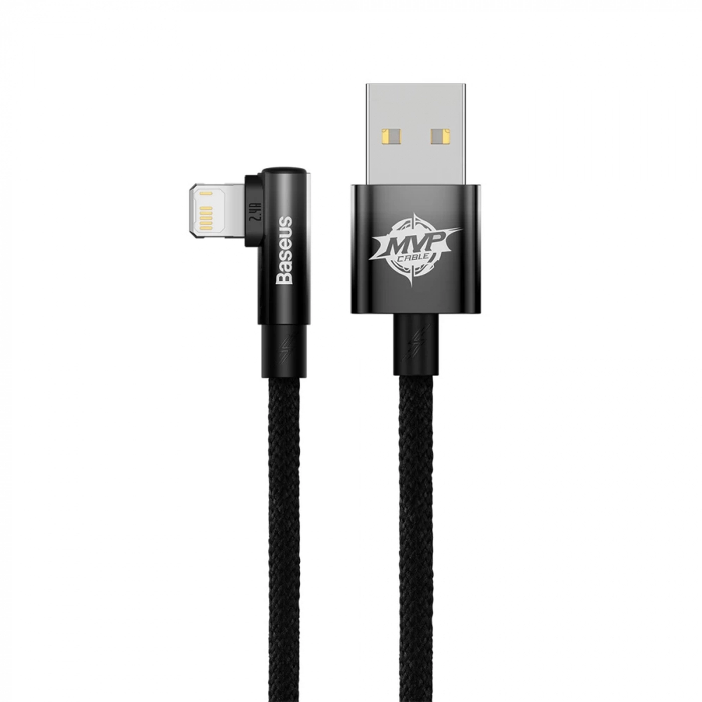 Купить Кабель Baseus MVP 2 Elbow-shaped Fast Charging Data Cable USB to iP 2.4A 1m Black - фото 1
