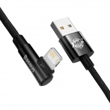 Купити Кабель Baseus MVP 2 Elbow-shaped Fast Charging Data Cable USB to iP 2.4A 1m Black - фото 2