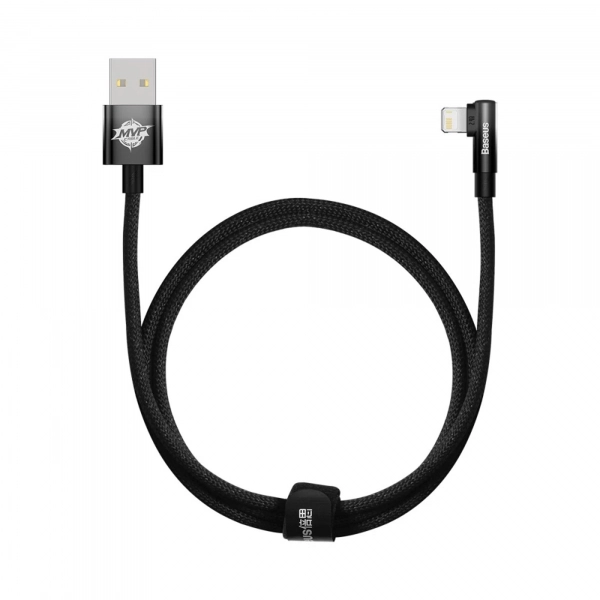 Купить Кабель Baseus MVP 2 Elbow-shaped Fast Charging Data Cable USB to iP 2.4A 1m Black - фото 4