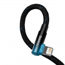 Купити Кабель Baseus MVP 2 Elbow-shaped Fast Charging Data Cable USB to iP 2.4A 1m Black|Blue - фото 3
