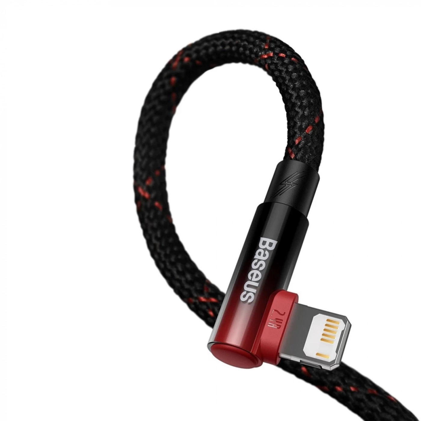 Купить Кабель Baseus MVP 2 Elbow-shaped Fast Charging Data Cable USB to iP 2.4A 2m Black|Red - фото 3