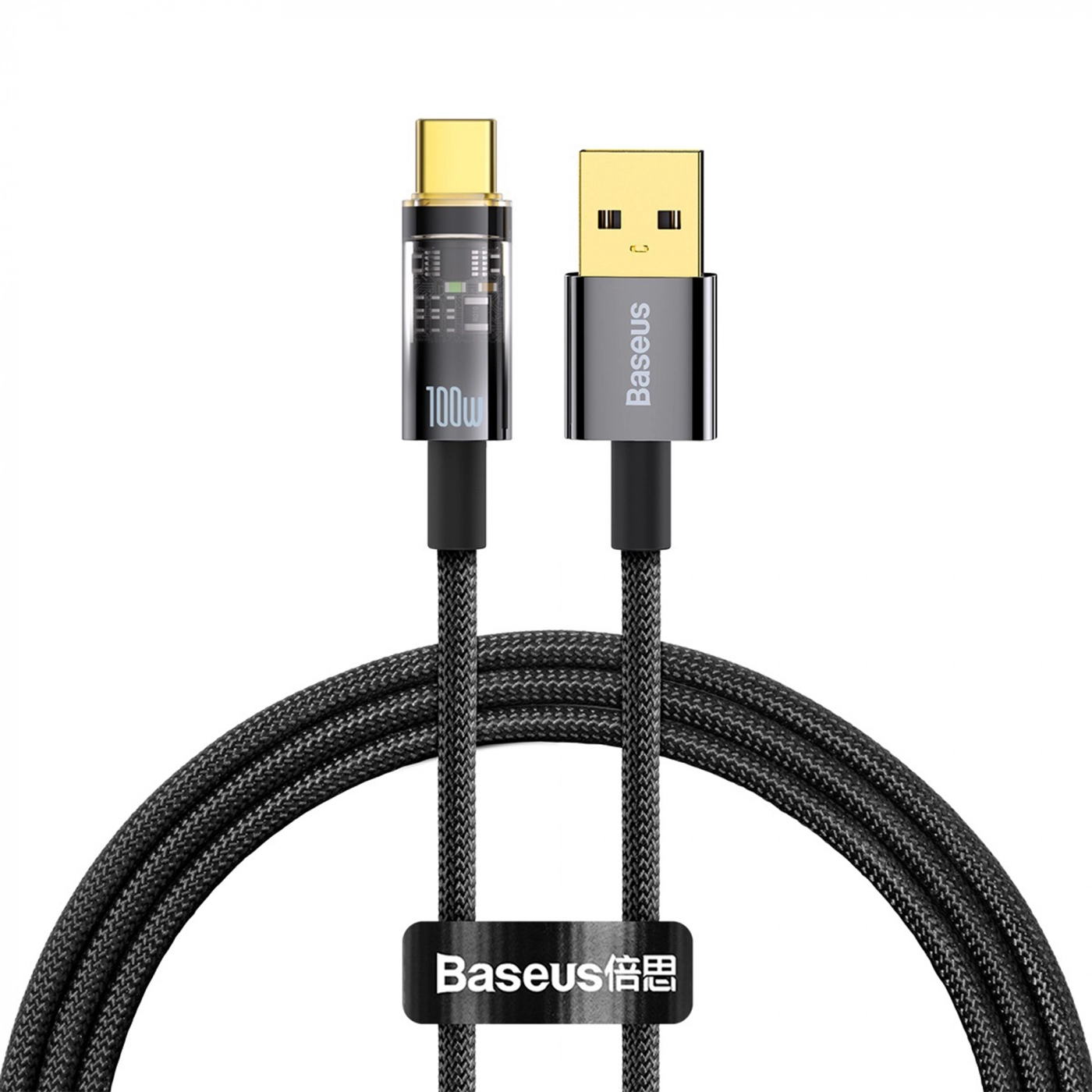 Купити Кабель Baseus Explorer Series Auto Power-Off Fast Charging Data Cable USB to Type-C 100W 1m Black - фото 1