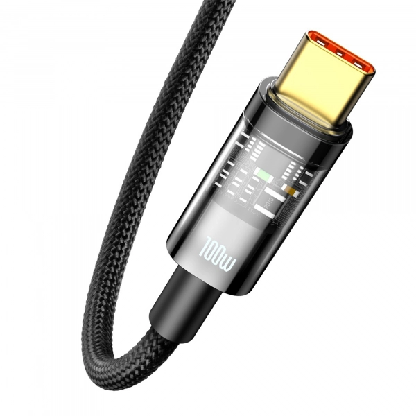 Купити Кабель Baseus Explorer Series Auto Power-Off Fast Charging Data Cable USB to Type-C 100W 1m Black - фото 2
