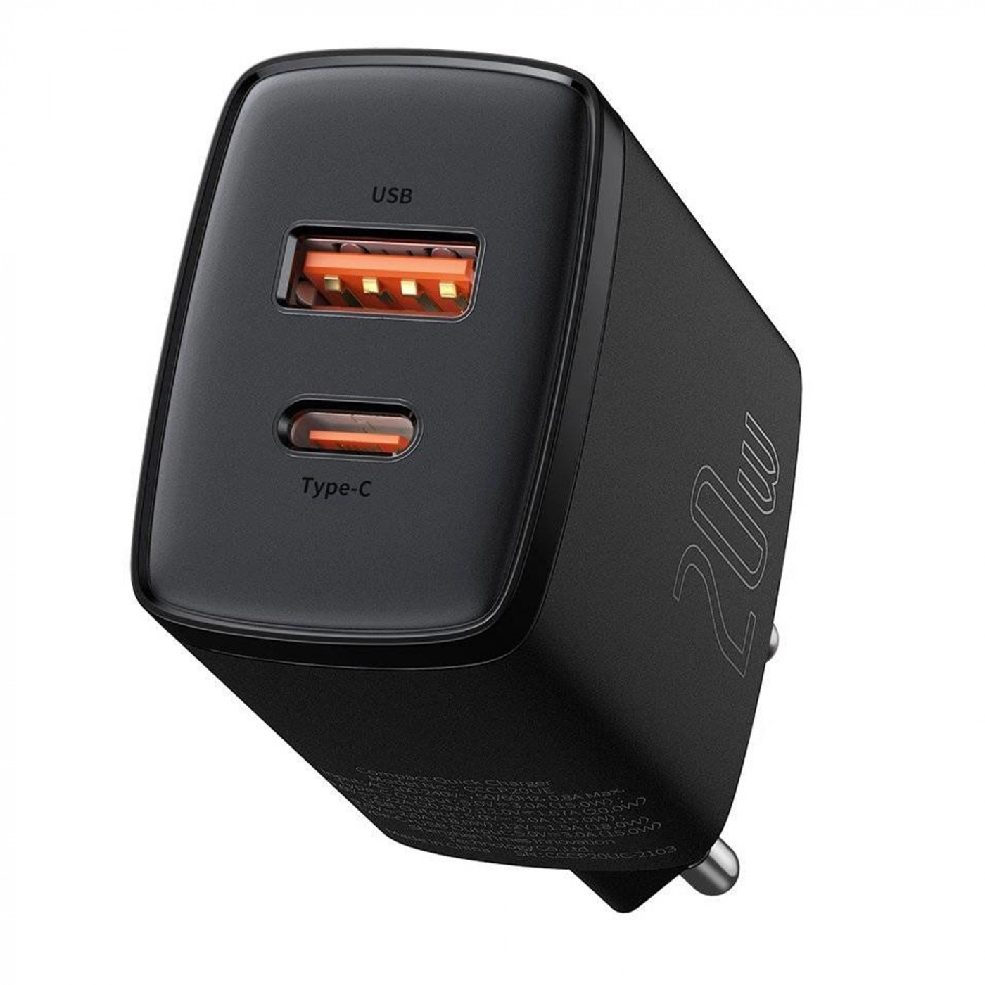 Купити Зарядний пристрій Baseus Compact Quick Charger U+C 20W EU Black - фото 4