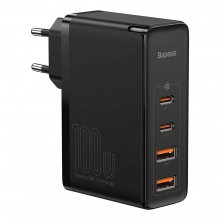 Купить Зарядное устройство Baseus GaN2 Pro Quick Charger 2C+2U 100W EU Black (Include charging Cable Type-C 100W) - фото 1