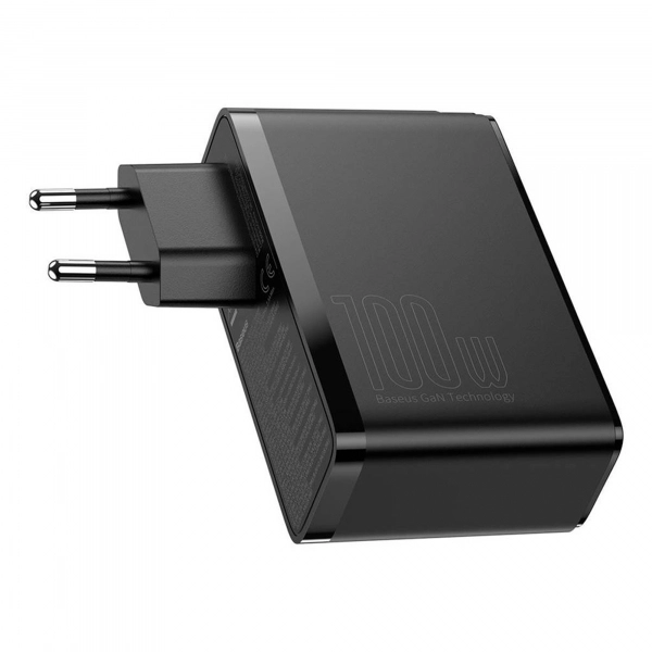 Купить Зарядное устройство Baseus GaN2 Pro Quick Charger 2C+2U 100W EU Black (Include charging Cable Type-C 100W) - фото 4