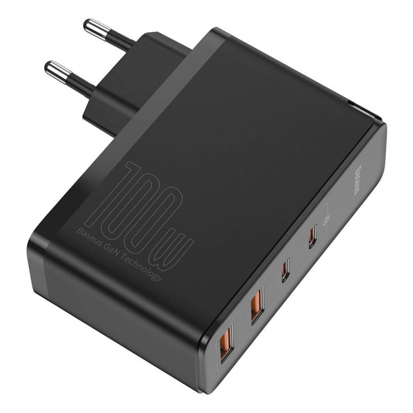 Купить Зарядное устройство Baseus GaN2 Pro Quick Charger 2C+2U 100W EU Black (Include charging Cable Type-C 100W) - фото 5