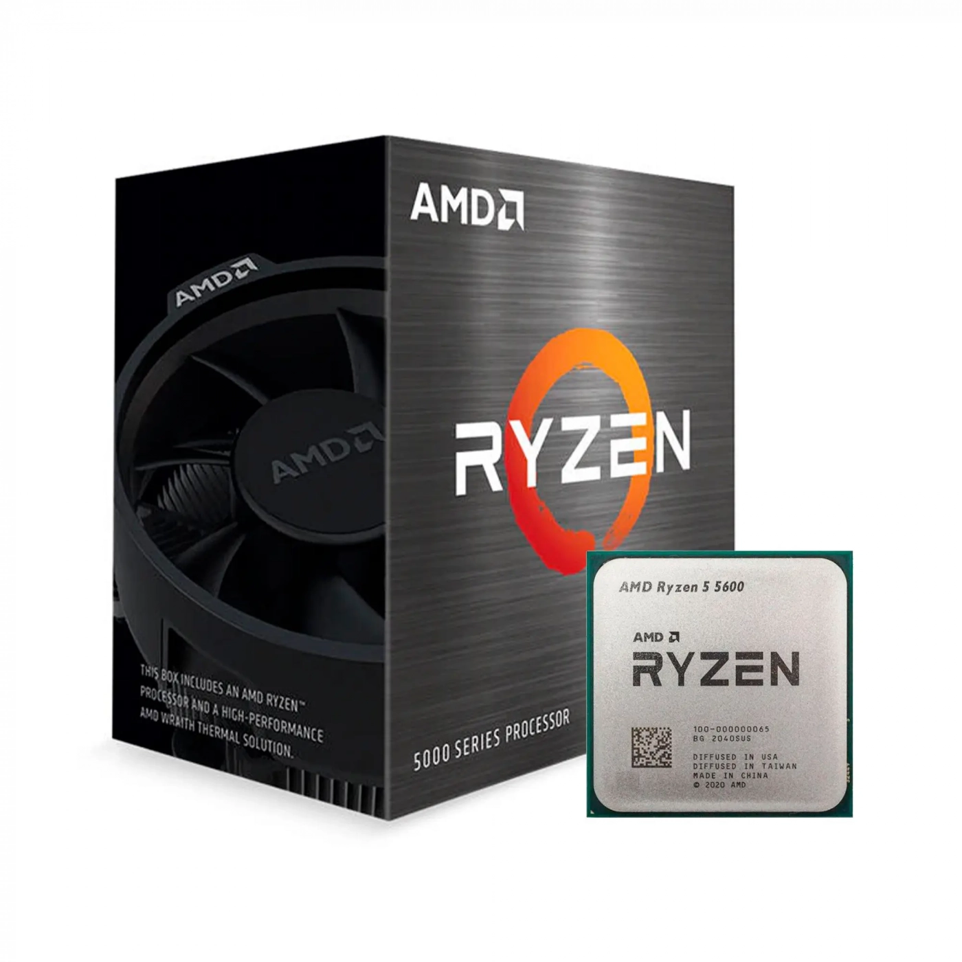 Купити Процесор AMD Ryzen 5 5600 (6C/12T, 3.6-4.2GHz, 36MB,65W,AM4, Wraith Stealth) BOX - фото 1