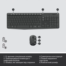 Купити Комплект клавіатура та миша Logitech MK235 Wireless UA - фото 8