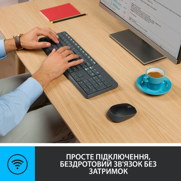 Купить Комплект клавиатура и мышь Logitech MK235 Wireless UA - фото 4