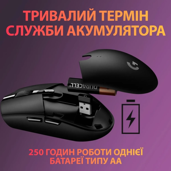 Купити Миша Logitech G305 Lightspeed Black - фото 10