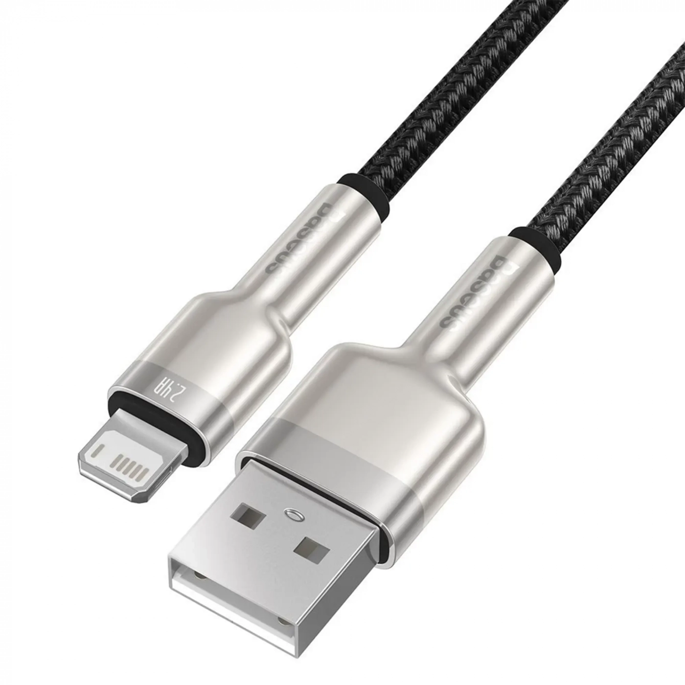 Купить Кабель Baseus Cafule Metal Cable USB to Lightning 2.4A 0.25m Black - фото 4