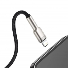 Купити Кабель Baseus Cafule Metal Cable USB to Lightning 2.4A 0.25m Black - фото 5