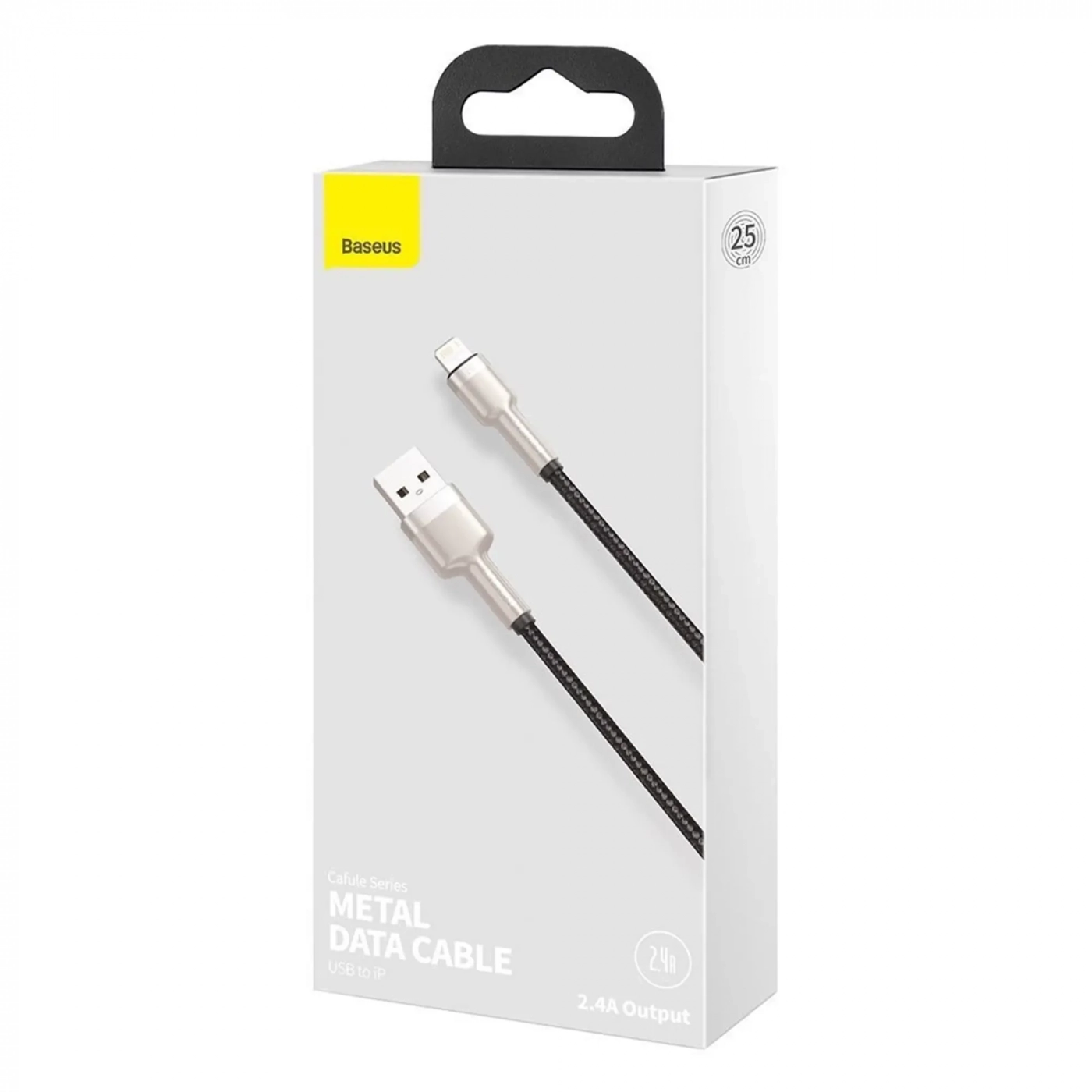 Купити Кабель Baseus Cafule Metal Cable USB to Lightning 2.4A 0.25m Black - фото 7