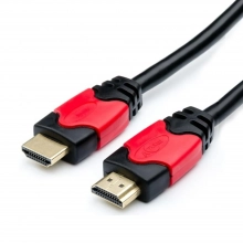 Купить Кабель ATcom HDMI-HDMI Red/Gold, пакет, 3м, VER 1.4 - фото 1