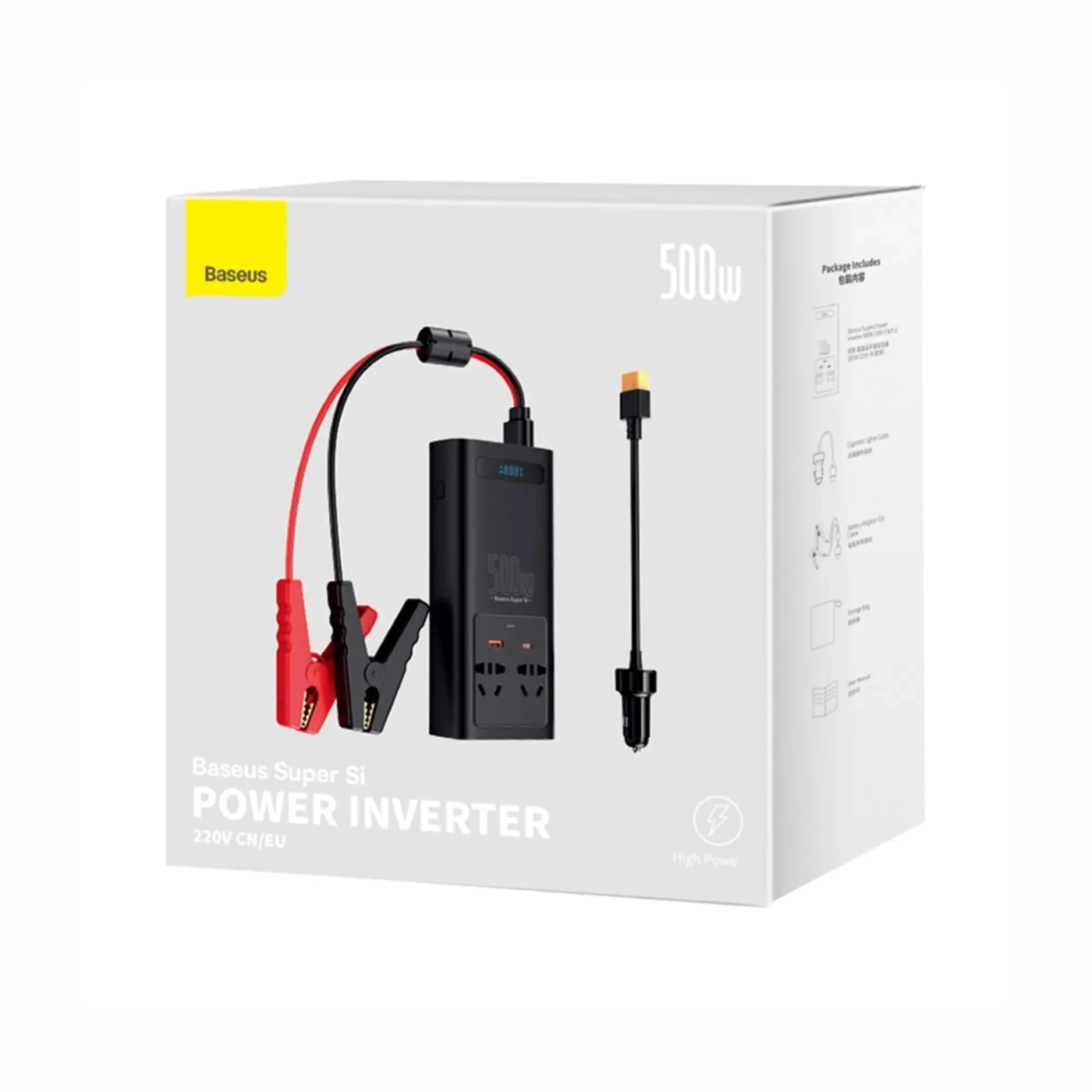 Купити Автомобільний інвертор Baseus Super Si Power Inverter 500W 220V CN/EU Black - фото 6