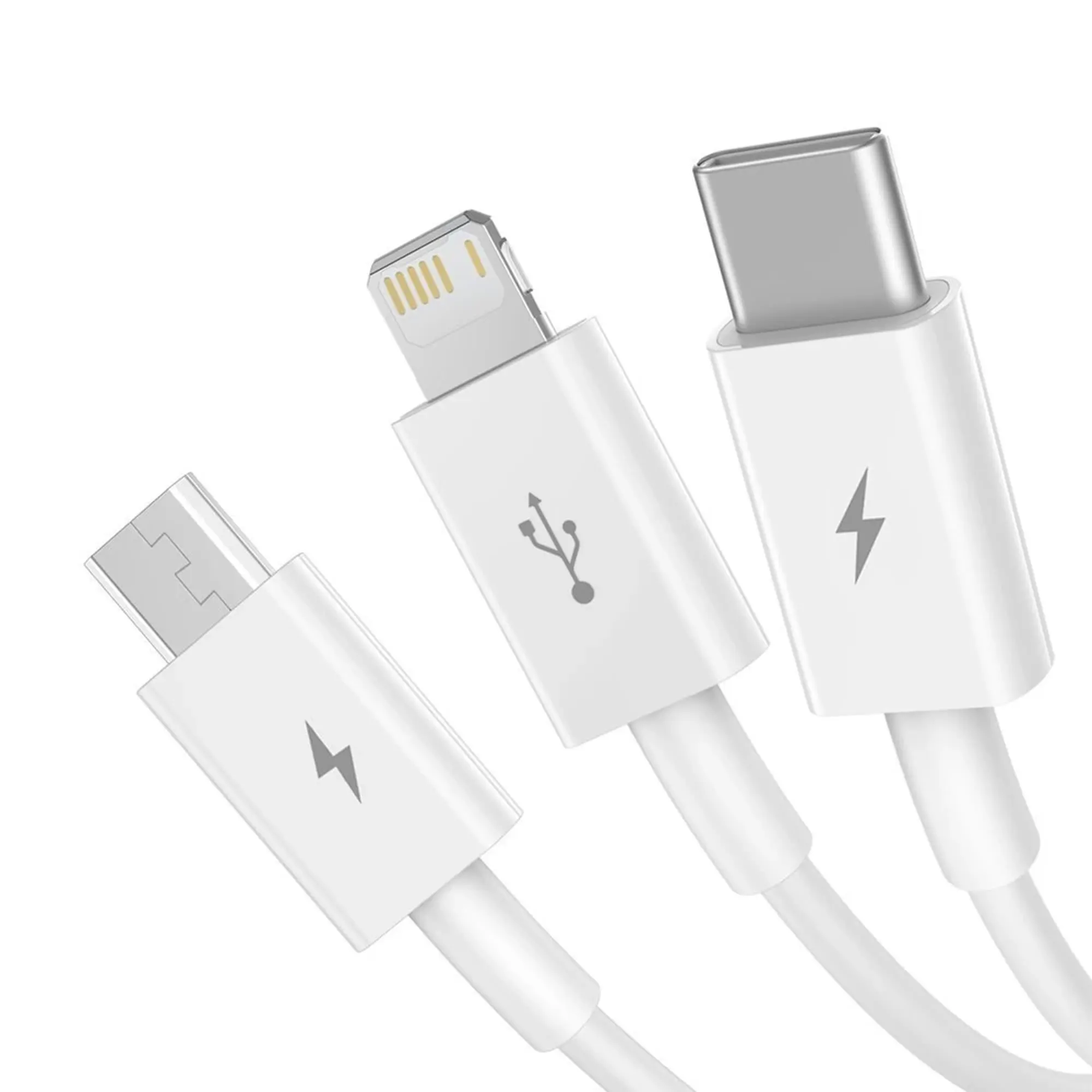 Купить Кабель Baseus Superior Series Fast Charging 3-in-1 (Micro USB+Lightning+Type-C) 3.5A (1.5m) White - фото 3