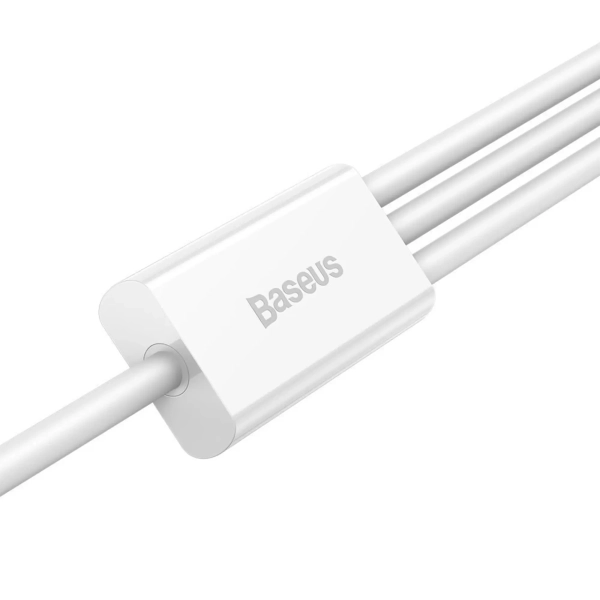 Купить Кабель Baseus Superior Series Fast Charging 3-in-1 (Micro USB+Lightning+Type-C) 3.5A (1.5m) White - фото 4