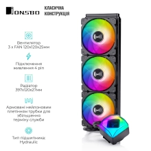 Купити Система рідинного охолодження JONSBO TW6-360 ARGB Black (Intel LGA1700/1200/115X/2011 AMD AM4/AM5/4PIN PWM) - фото 2