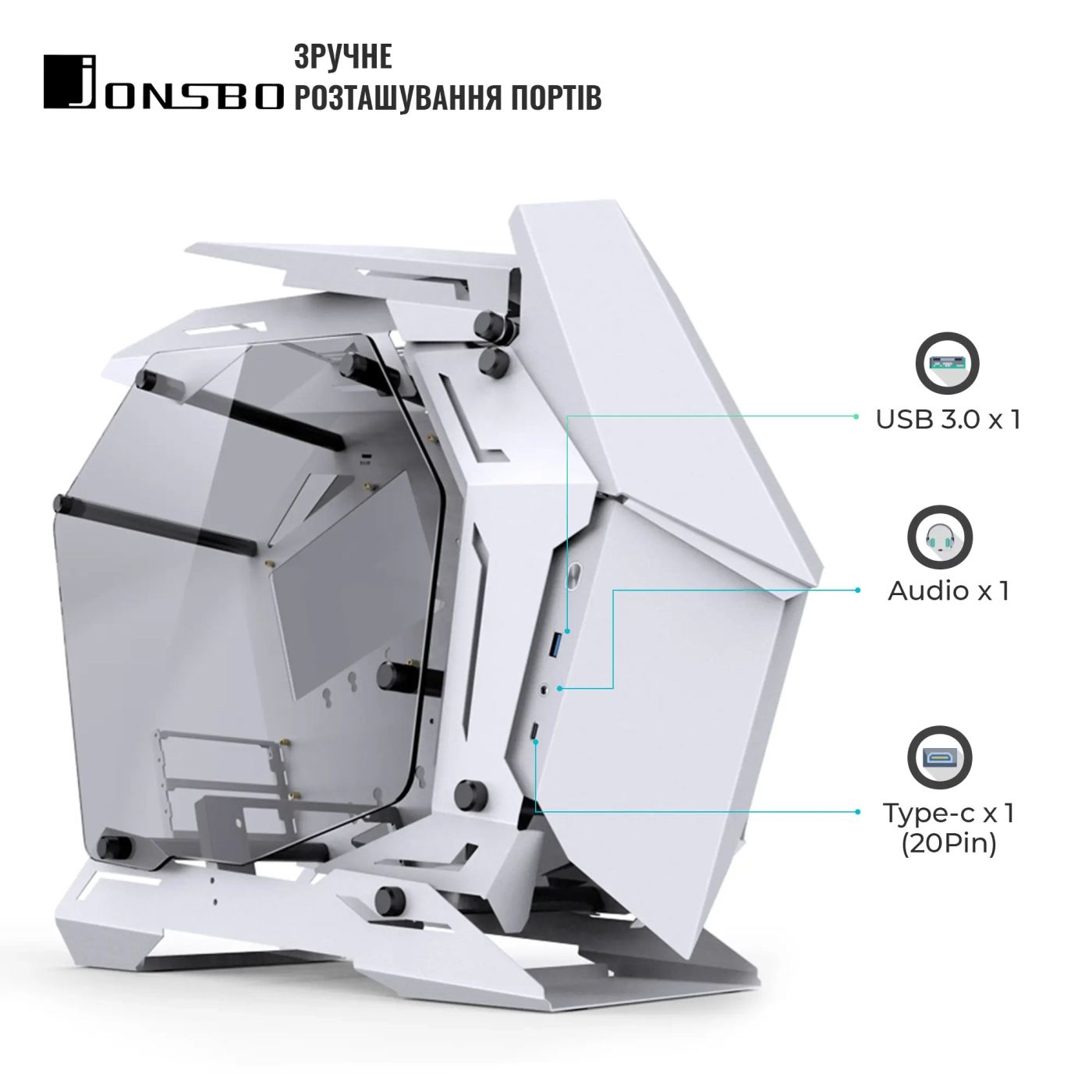Купити Корпус JONSBO MOD-3 mini White - фото 4