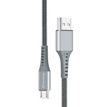 Купити Кабель Grand-X USB-micro USB 3A, 1.2m, Fast Сharge, Grey товст.нейлон оплетення, преміум BOX (FM-12G) - фото 2
