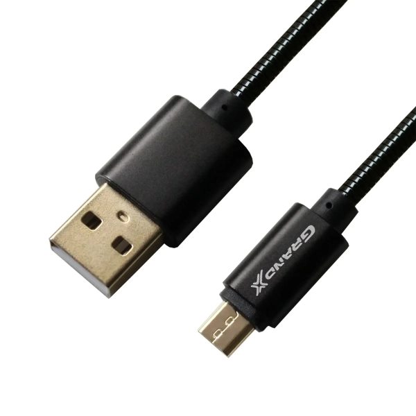 Купить Кабель Grand-X USB-Micro USB Black 2.1A, 1m, 100% медь, защитное метеальное покрытие. Упаковка гифтбокс с отворотом (MM-01B) - фото 2