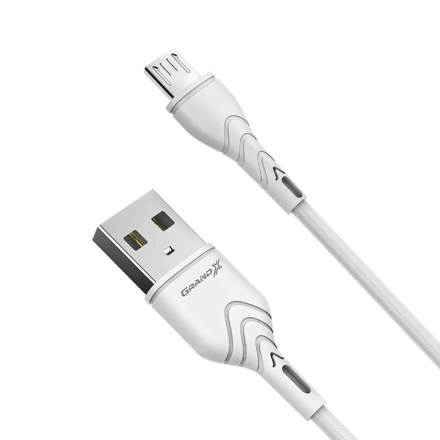 Купити Кабель Grand-X USB-micro USB 3A, 1m, CU, Fast Сharge, White, BOX (PM-03W) - фото 2