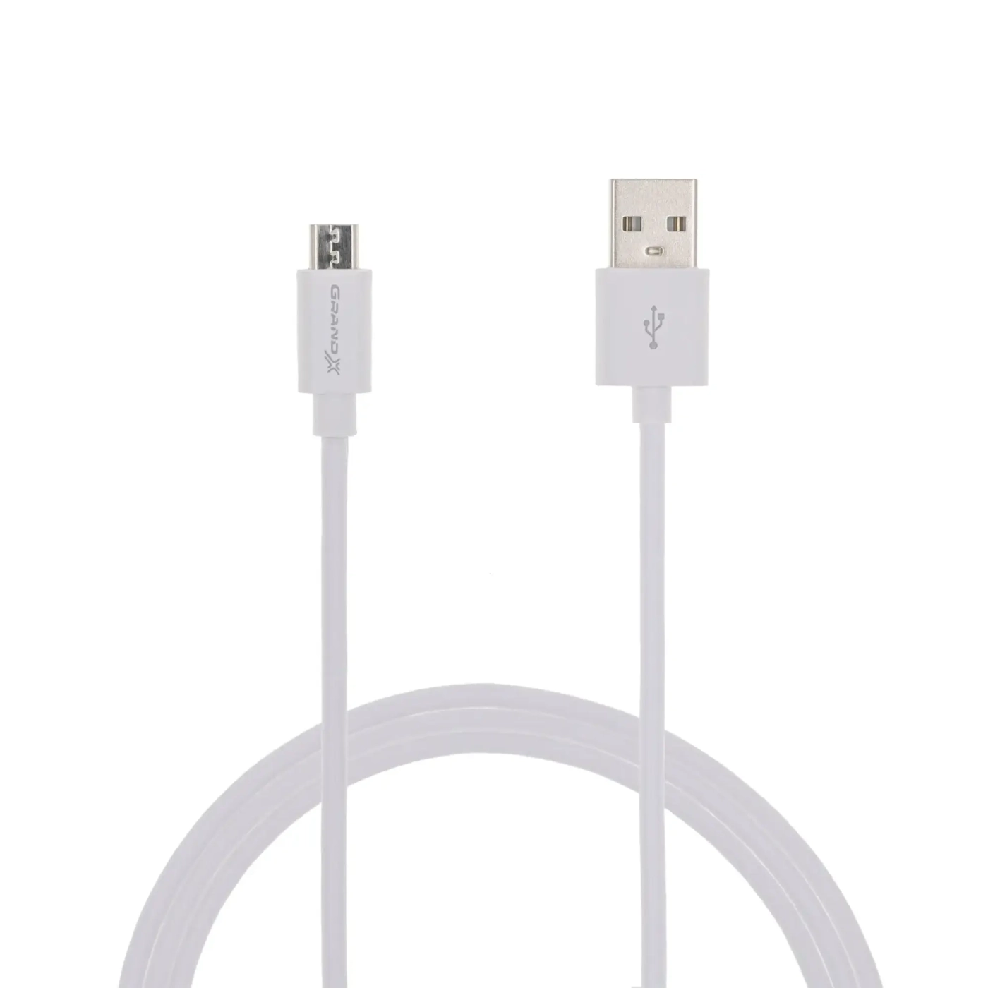 Купити Кабель Grand-X USB-micro USB, 100% медь, 2.5m, White BOX (PM025W) - фото 1